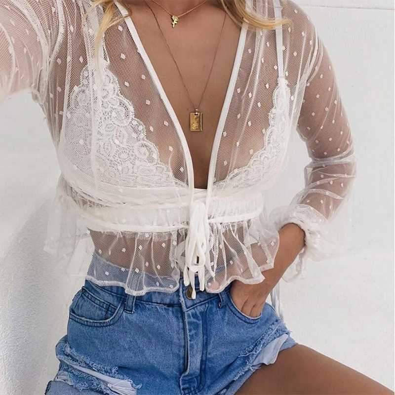 tie front sheer top