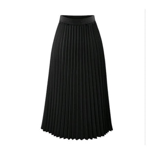 Classic Flowy Chiffon Pleated Midi Skirt Long Length – SOUISEE