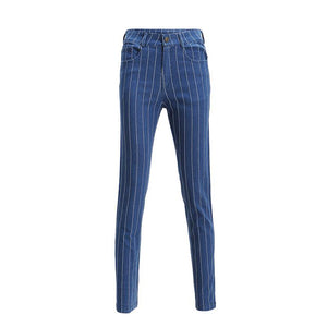 vertical striped jeans