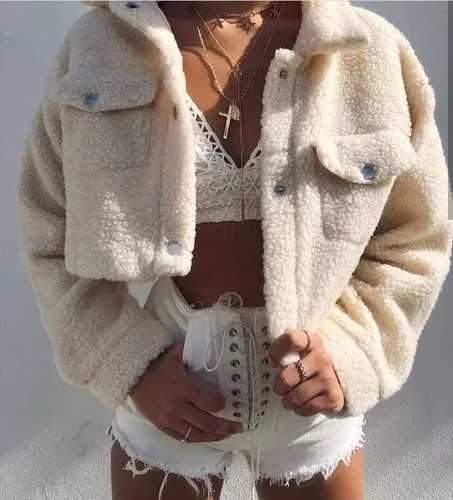 white fur winter coat