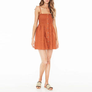 button front sun dress