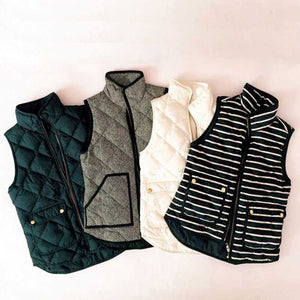 plaid puffer vest womens