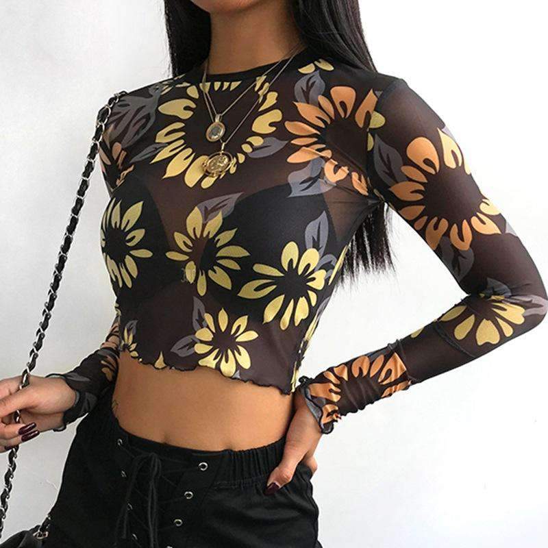 sheer sunflower top