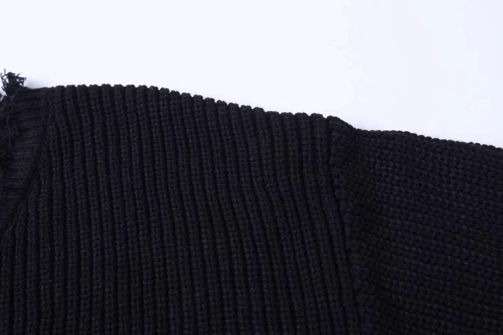 Deep V Neck Tassels Irregular Loose Crop Sweater – Jenny Ray