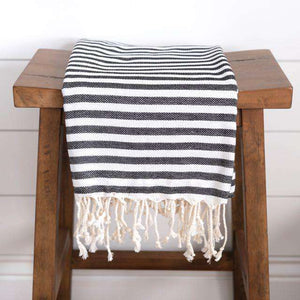 black and cream bath towels