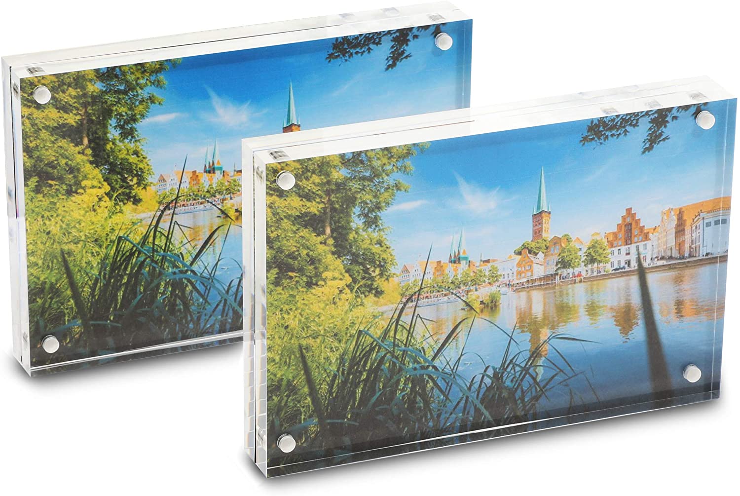 Juvale 15 Pack 4x6 Black Magnetic Picture Frames for Refrigerator with Clear Cover