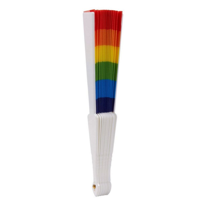 Juvale Rainbow Folding Fans for Gay Pride Parades (9 Inches, 6 Pack)