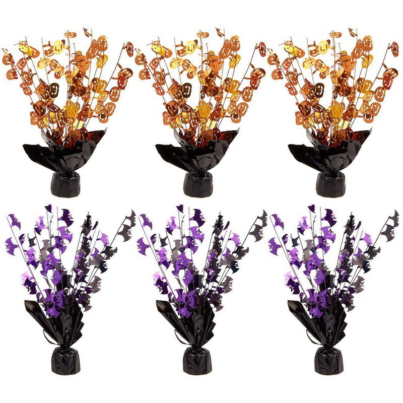 6-Piece Set of Halloween Centerpiece Decorations - Centerpiece Coffee Table Decorations, Dining Table Decorations for Haunted House Events, Spooky Halloween Decor, Orange and Purple