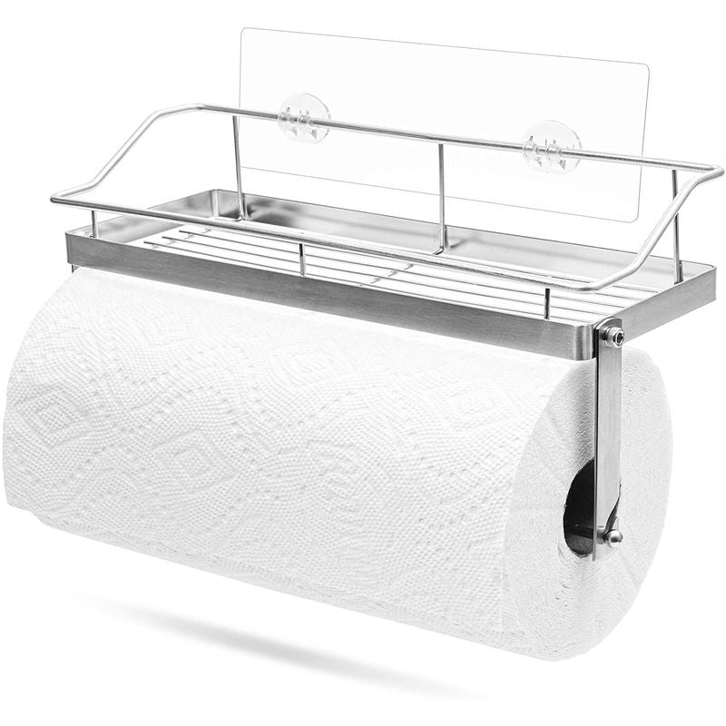 SMARTAKE Paper Towel Holder with Adhesive Under Cabinet, Wall