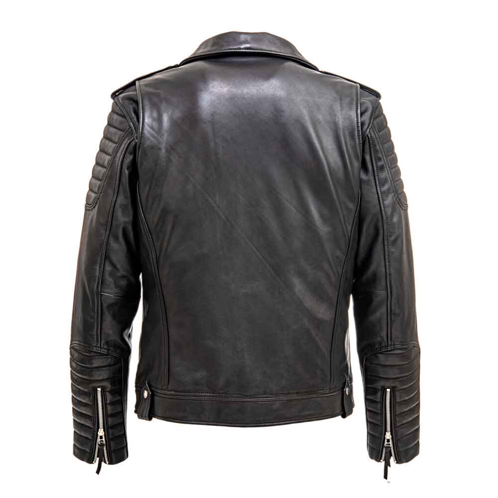Classic Leather Biker Jacket - Skull Riderz