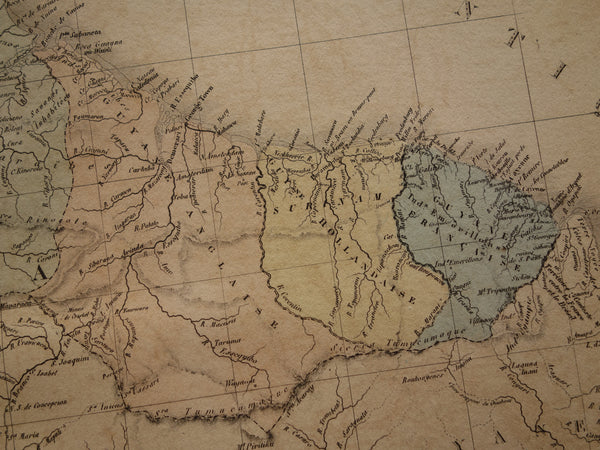oude kaart landkaart met Suriname kopen