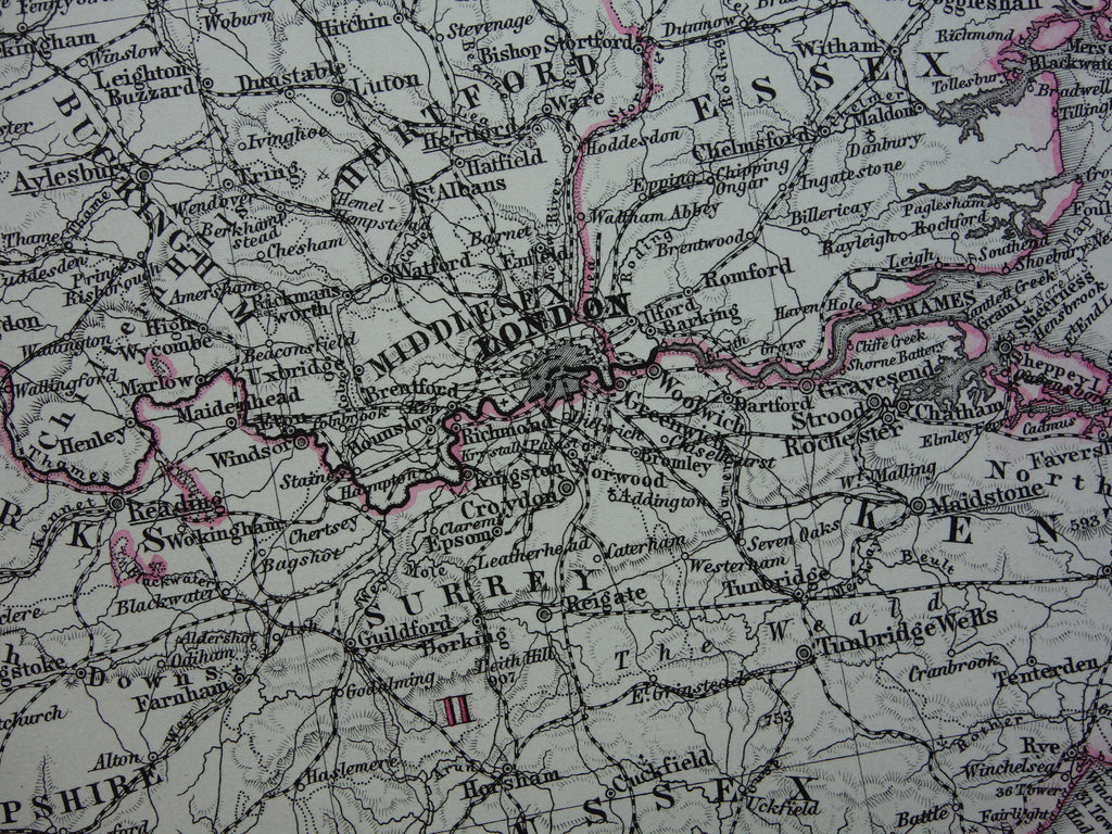 ENGELAND kaart van Engeland Wales uit originele antieke – Oudekaarten.com