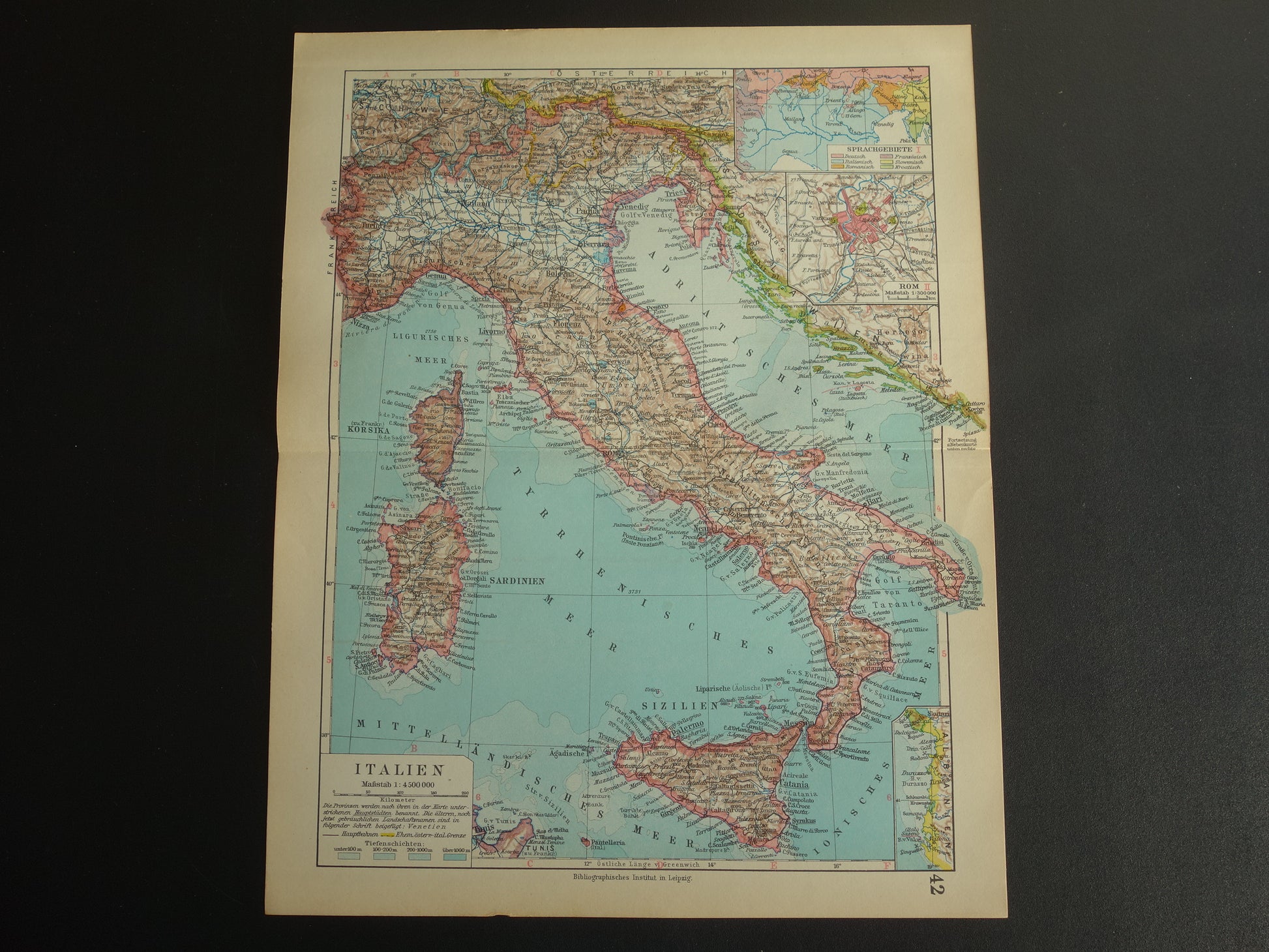 Beneden afronden Bij naam escort Oude landkaart van ITALIË uit 1928 originele vintage kaart Rome –  Oudekaarten.com