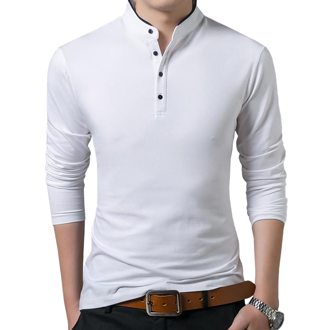 polo t shirt with mandarin collar