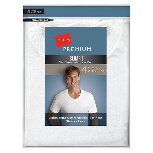 hanes slim v neck