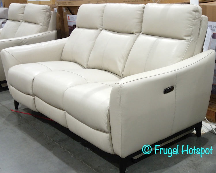 crosslin leather sofa