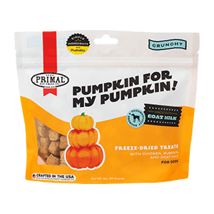 Primal Pumpkin For My Pumpkin! Chicken, Pumpkin, and Goat Milk Treats for Dogs 2oz