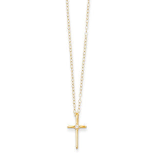 14k Gold Cross Diamond Baby Pendant Wachler Diamonds