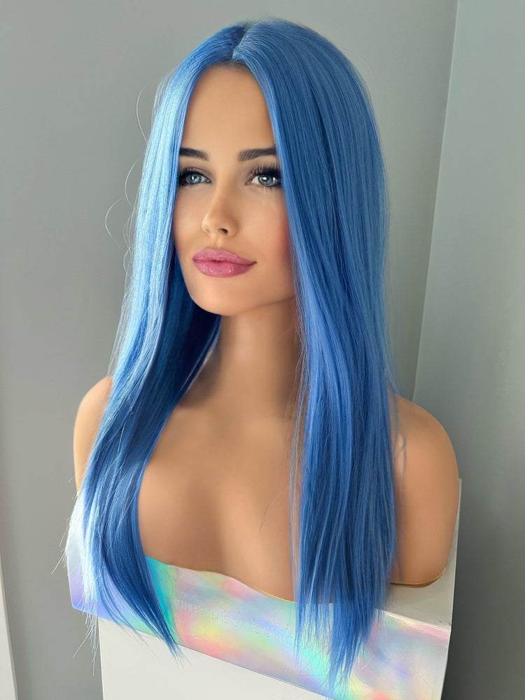 electric blue lace front wig