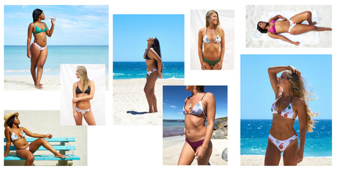 Australian designed mix and match reversible women's bikinis made from recycled ocean plastic 