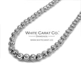 10K White Gold Solid Moon Cut Bead Chain - 4.0 mm