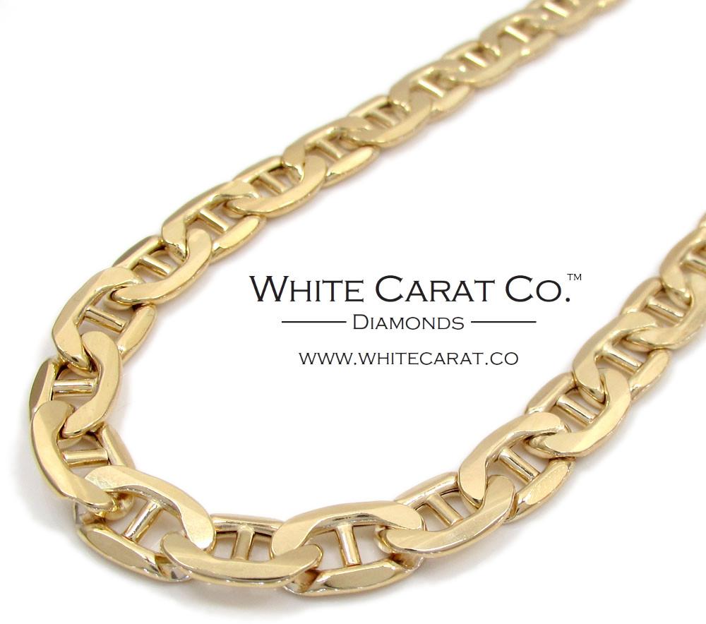 10k gold puffed mariner chain