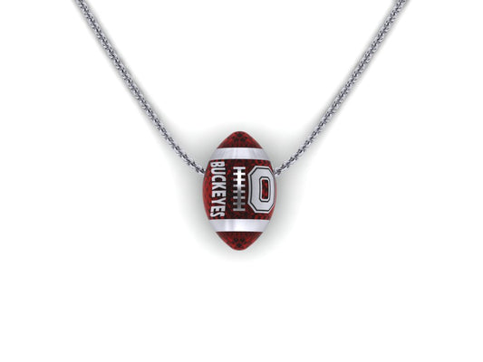 Personalized Cabochon Glass football Bead necklace with your name and number