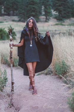 Hooded Cape Mini Dress | Earthy clothing inspired by fairytale and