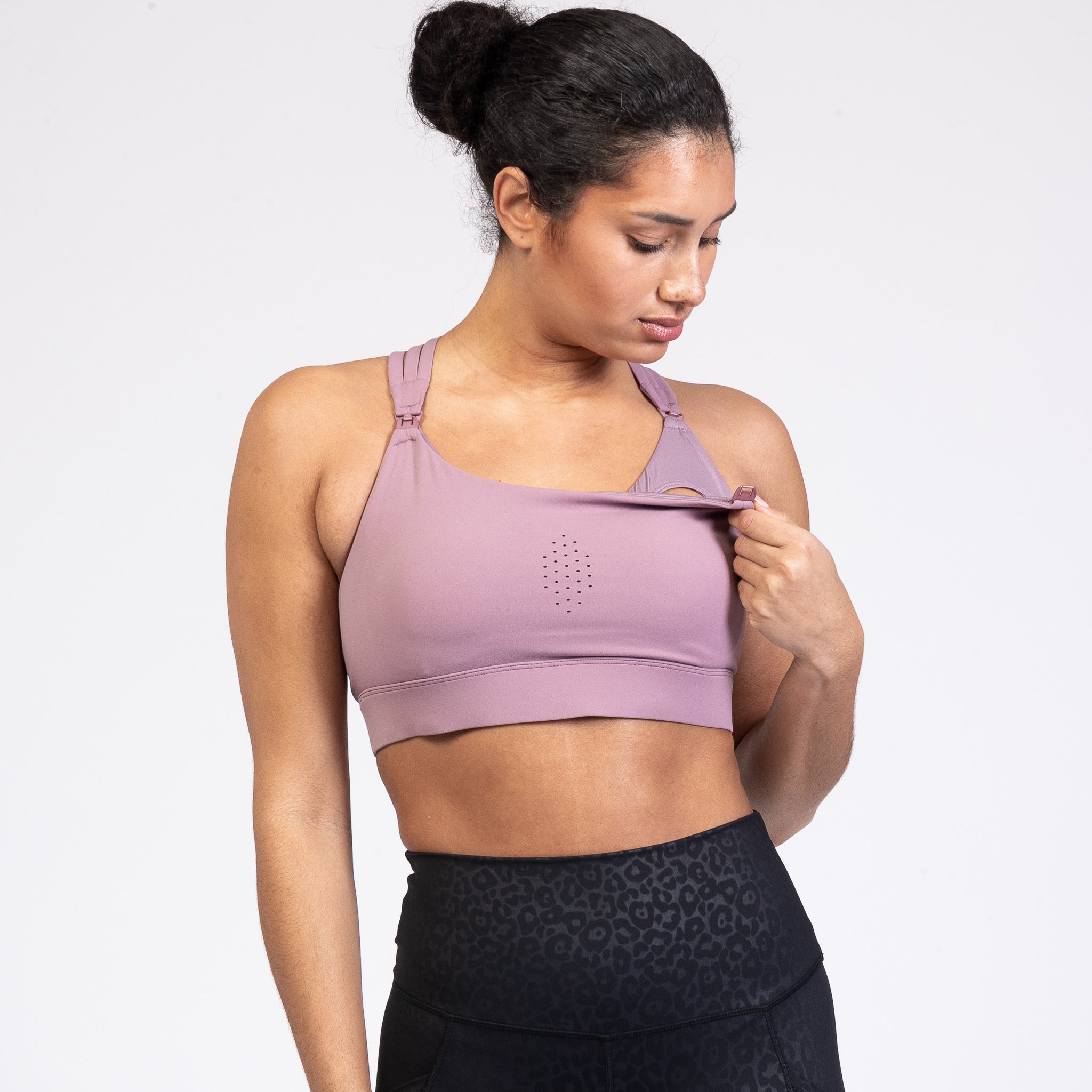 Océane 2 - Medium Support Nursing Sport Bra No Pumping (Noir), Sweat and  Milk LLC