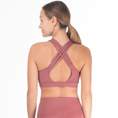 Lululemon Strappy Sports Bra Size 6 Dusty rose Like Color