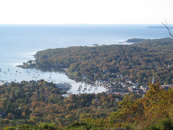 View from the top of Mount Battie Trail in Camden, Maine