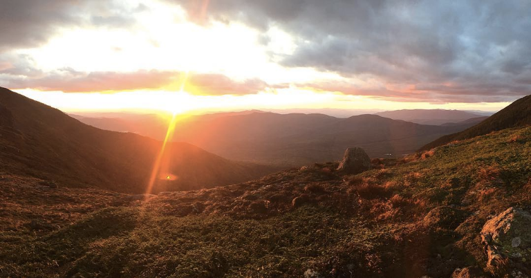 Presidential Range of the White Mountains at Sunset