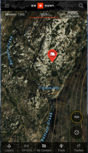 screenshot of a map on onxmaps.com