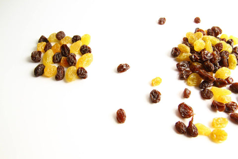 Dehydrated raisins.