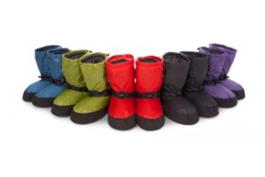 assorted down booties from feathered friends