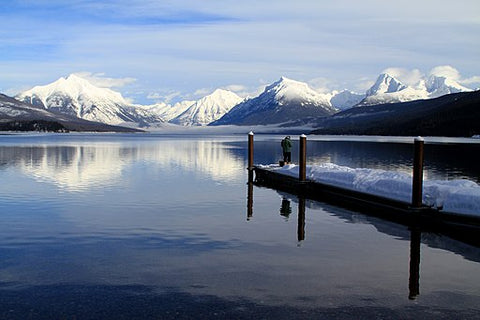 Lake MacDonald, Montana in Winter.