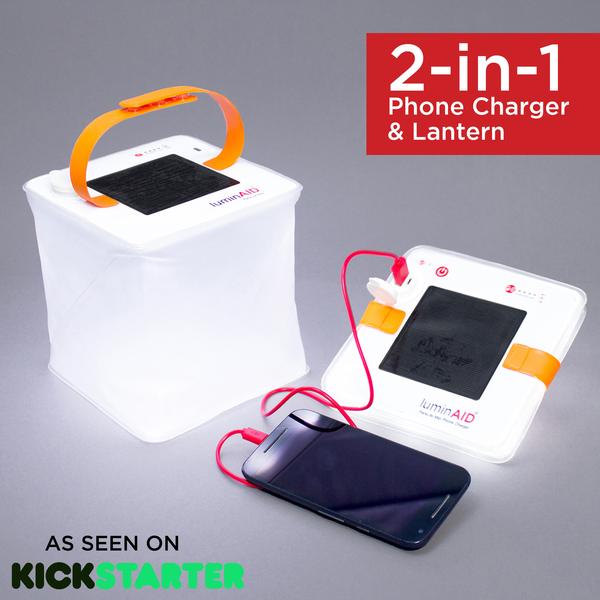 two in one phone charger and lantern by luminaid