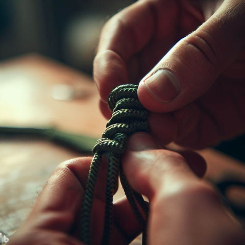 Paracoard being used to make a lanyard.