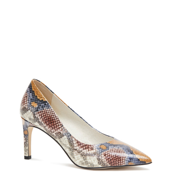 Kathryn Wilson women's python embossed leather heel in a python ...