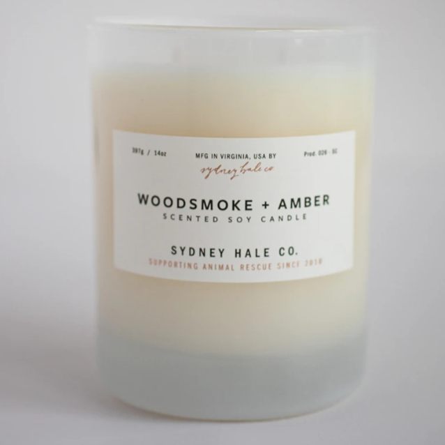 Woodsmoke + Amber Candle