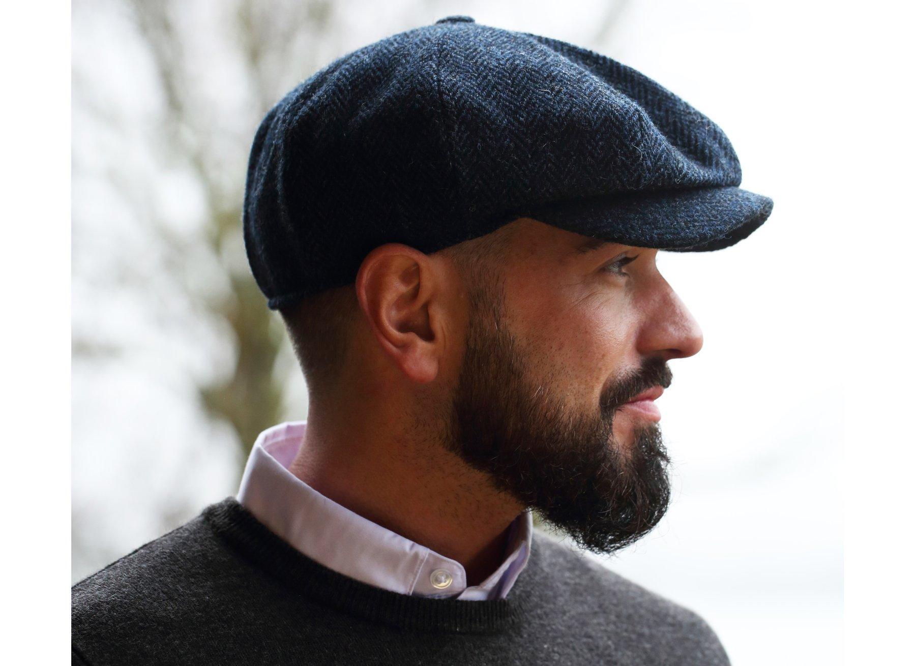 JP Cap Tweed Navy Herringbone