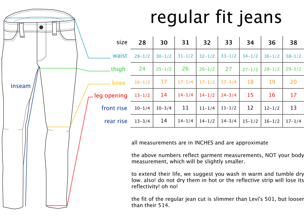 Jeans Size Chart! Very Helpful 👍