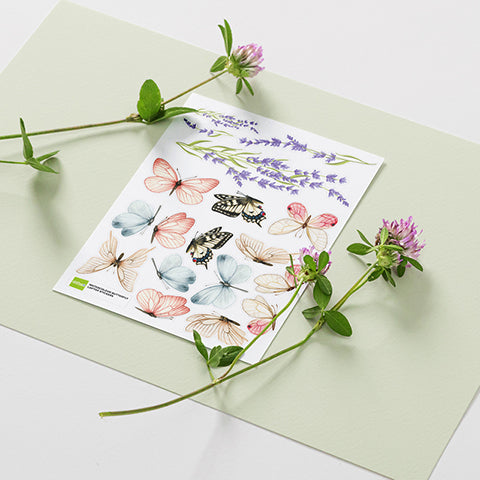 Watercolour Butterflies & Lavender Sticker Pack