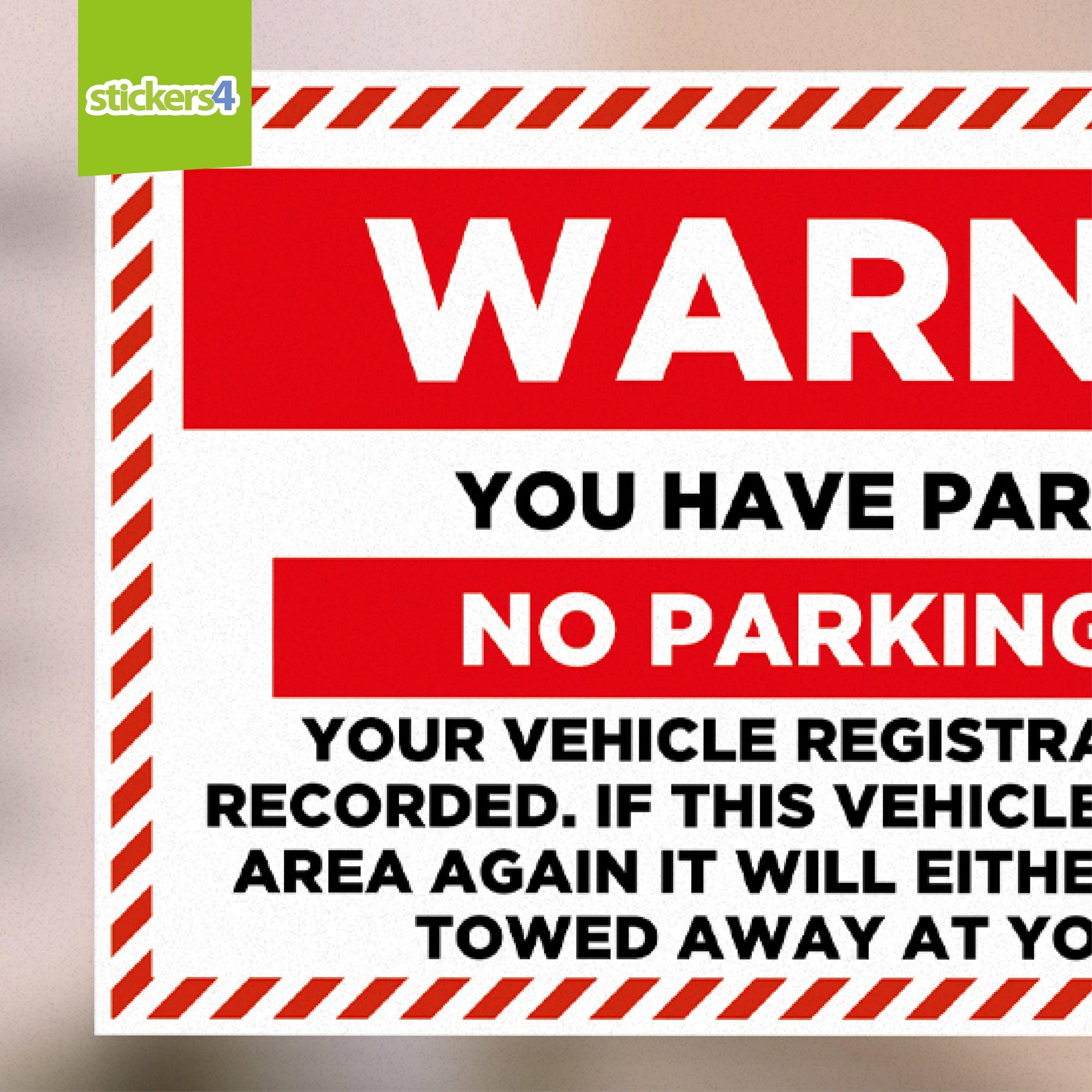 Warning Sticker | Private Parking Area | Extra Sticky