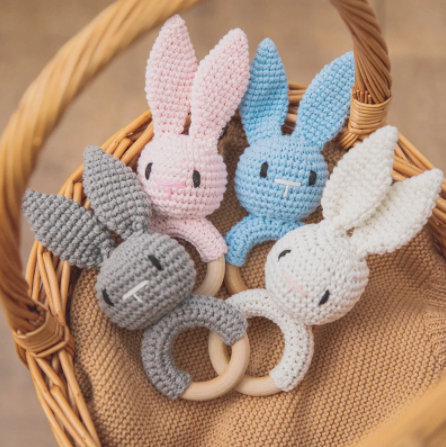 Bunnies Crochet Baby Rattles