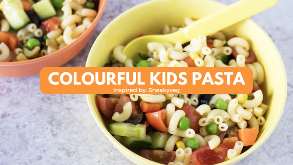 Colourful kids pasta for kids lunch