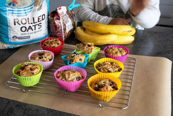 Lunchbox Ideas - Chocolate Chip Banana Oatmeal Muffins