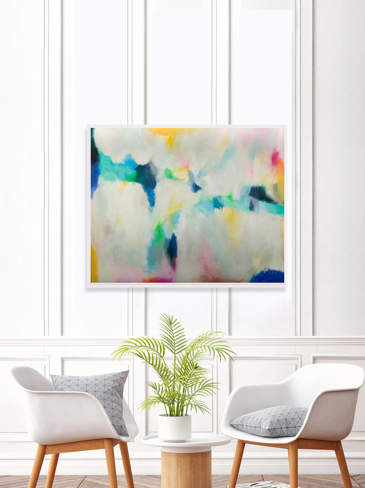 Canvas Wall Art Teal Wall Art Wall Art Decor Bedroom Wall Decor Colorful Painting White Abstract Painting Blue Abstract Camilomattis Com