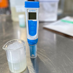 pH tester and solution