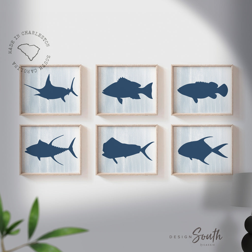 Distressed boys fishing bedroom wall art, fish decor for boys, boys fi –  Design South